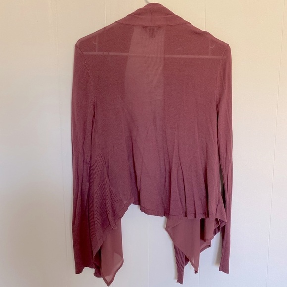 𝅺SIMPLY VERA WANG plum/ maroon open high low cardigan sweater - Picture 4 of 4